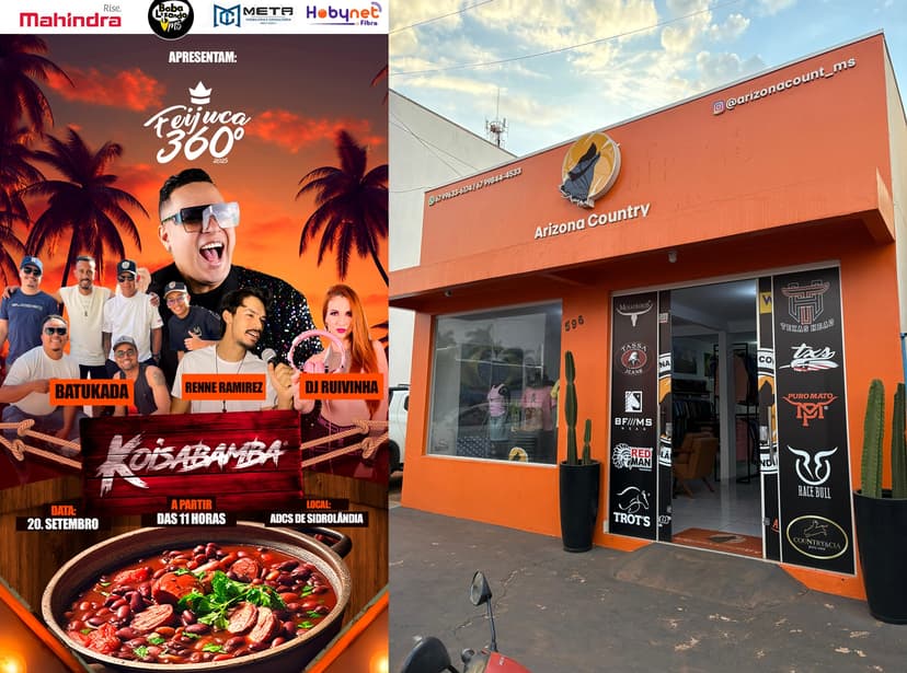 Faltam 11 dias para a Feijuca 360° e os ingressos estão na Arizona Country no centro de Sidrolândia